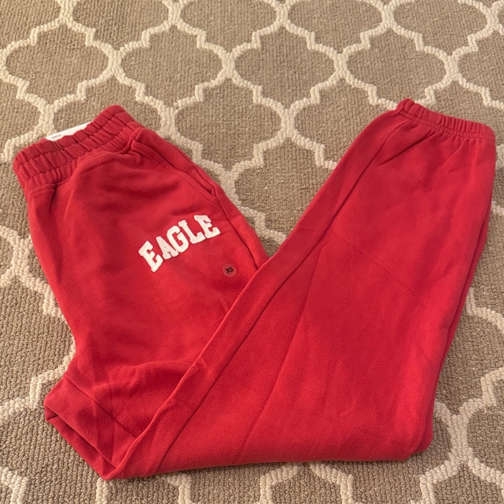 American Eagle Outfitters Vibrant Red Joggers